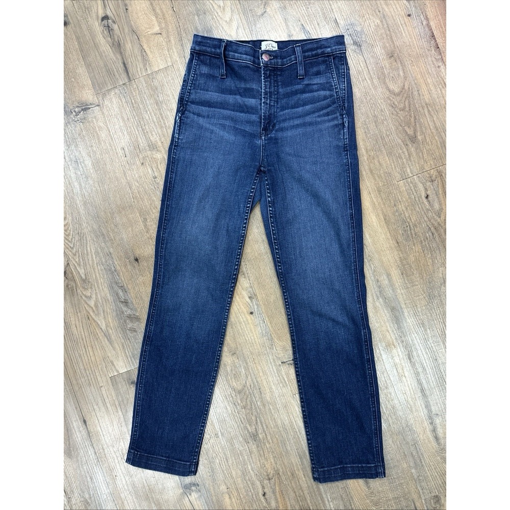J.Crew Vintage Straight Trouser Jean Deep Sea Wash AB278 Blue Womens Size 26
